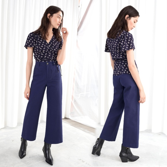 high waisted twill pants